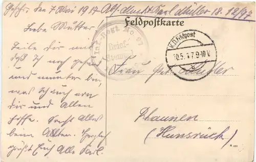 WW1 Fernsprechunterstand im Walde - Feldpost -717340