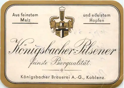 Koblenz - Bieredikett Königsbacher Brauerei -717536