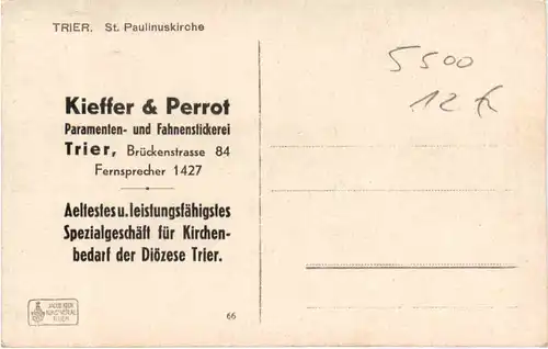 Trier - Werbung Kieffer & Perrot Fahnenstickerei -718126