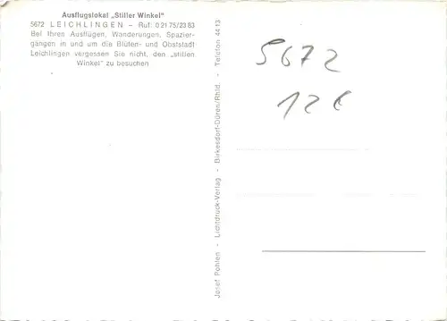 Leichlingen - Ausflugslokal Stiller Winkel -718476