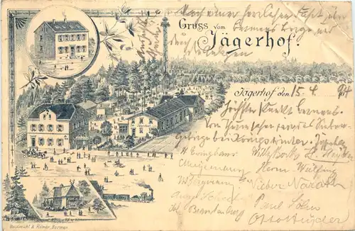 Gruss vom Jägerhof - Vorläufer Litho 1894 - Barmen -718440