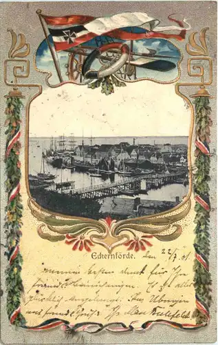 Eckernförde - Litho Prägekarte -718808