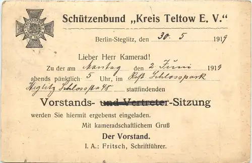 Berlin-Steglitz - Schützenbund Kreis Teltow -718740