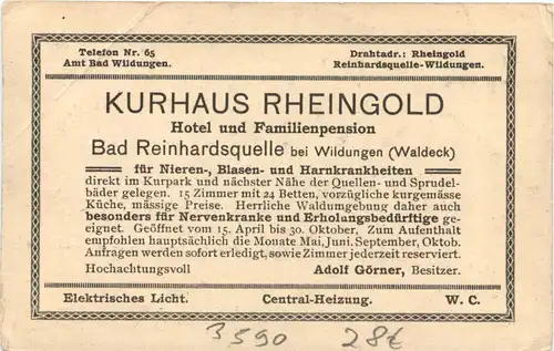 Bad Reinhardsquelle bei Wildungen - Kurhaus Rheingold -719744