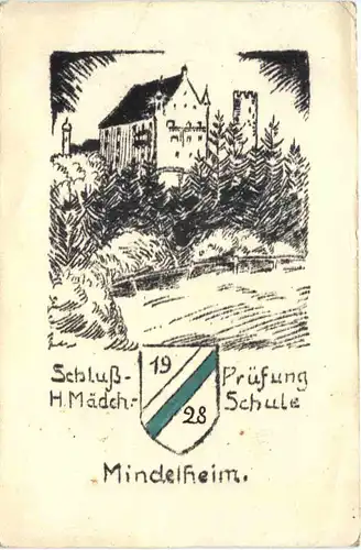 Mindelheim - Schlussprüfung Mädchenschule 1928 - Studentika -720364