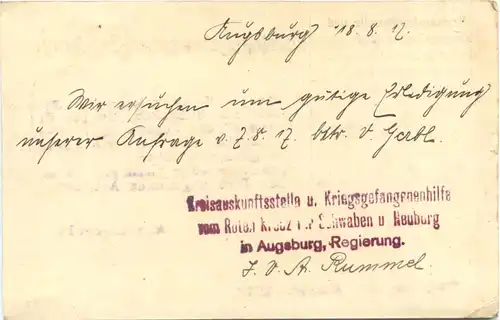 Augsburg - Kriegsgefangenen Sendung -720420