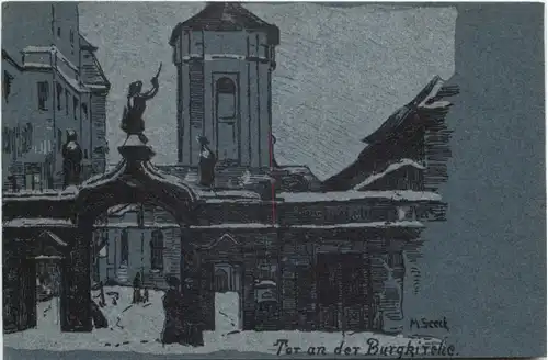 Künstler AK - M. Sceck - Tor an der Burgkirche -666798