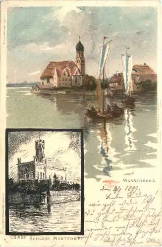 Wasserburg am Bodensee - Litho - Künstler Ak C. Biese -720530