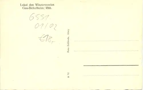 Gau-Bickelheim - Lokal des Winzervereins -720660