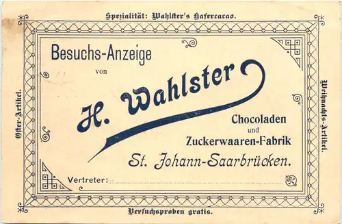 St. Johann-Saarbrücken - Chocoladen und Zuckerwaaren Fabrik -720896