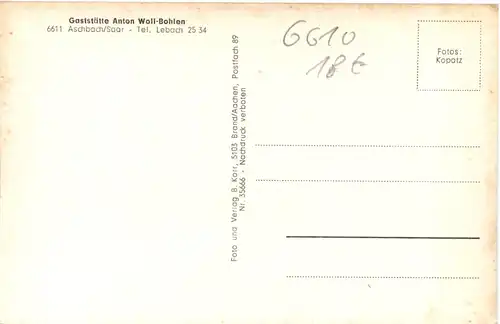 Aschbach Saar - Gaststätte Woll-Bohlen -720940