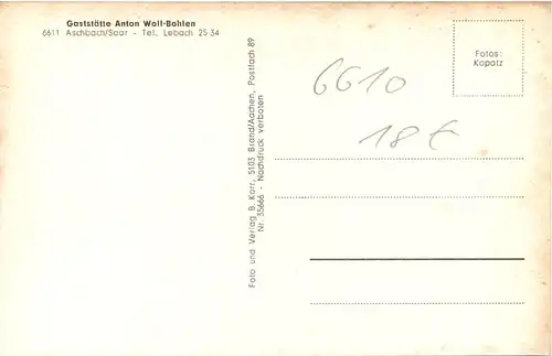 Aschbach Saar - Gaststätte Woll-Bohlen -720936