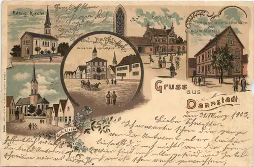 Gruss aus Dannstadt - Litho -721260