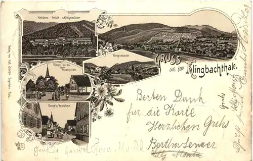 Gruss aus dem Klingbachthale - Litho Klingen -721266