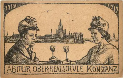 Konstanz - Abitur Ober Realschule 1919 - Studentika -722146