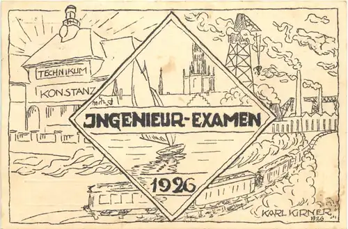 Konstanz - Ingenieurexamen 1926 - Studentika -722166