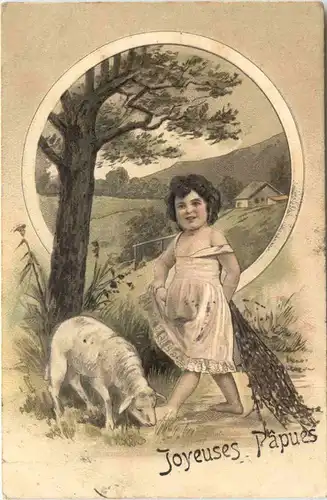 Ostern - Prägekarte - Kid - Schafe -721864