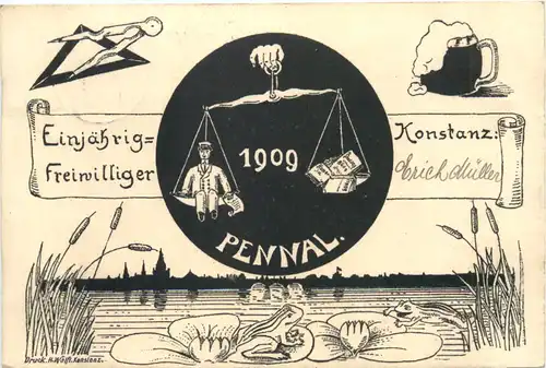 Konstanz - Einjährige Freiwillinger Pennal 1909 - Studentika -722220