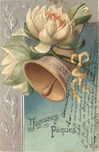 Ostern - Prägekarte - Blumen - Glocke -721898