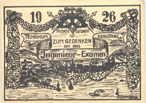 Konstanz - Ingenieur Examen 1926 - Studentika -722320