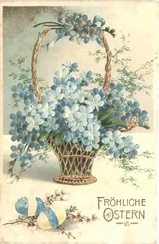 Ostern - Prägekarte - Blumen - Eier -722026