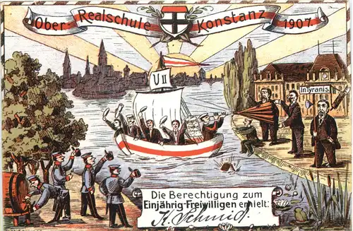 Konstanz - Ober Realschule 1907 - Studentika -722250