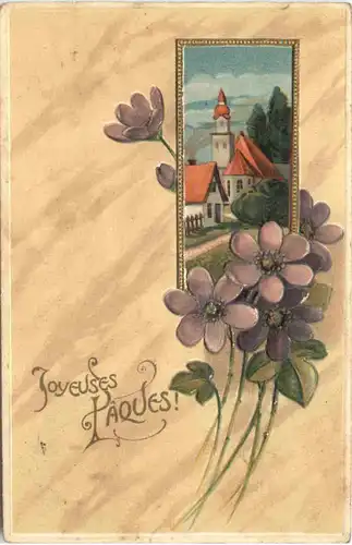 Ostern - Prägekarte - Blumen -722004
