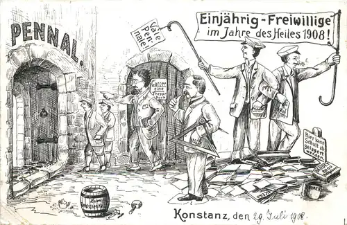 Konstanz - Pennal Einjährige 1908 - Studentika -722238