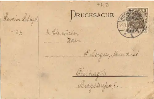 Konstanz - Pennal Einjährige 1908 - Studentika -722238