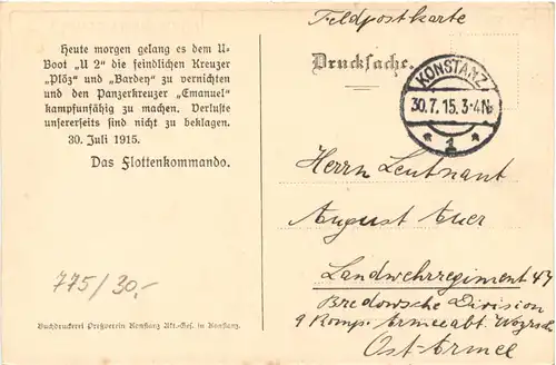 Konstanz - Oberrealschule 1914 - Studentika -722224