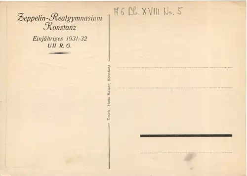 Konstanz - Einjähriges 1931/32 - Studentika -722354