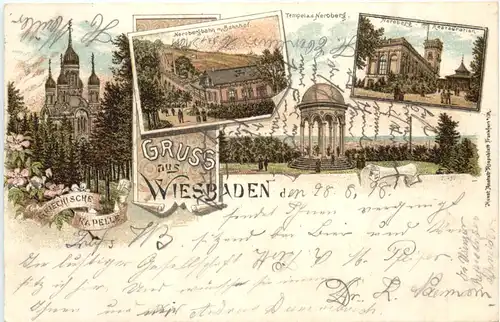 Gruss aus Wiesbaden - Litho -722580