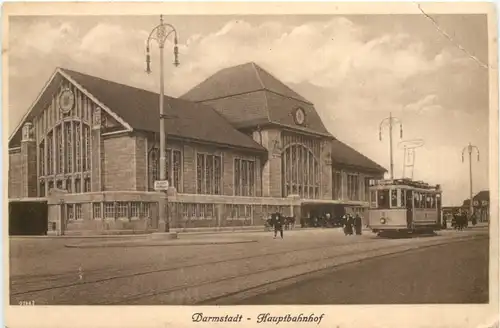 Darmstadt - Hauptbahnhof mit Strassenbahn -722422