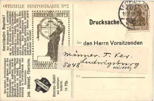 Frankfurt Main - XI. Deutsches Turnfest 1908 -722530