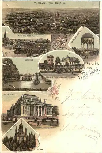 Gruss aus Wiesbaden - Litho -722570