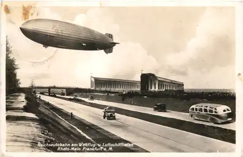 Frankfurt - Reichsautobahn am Weltflughafen Rhein Main Zeppelin -722518