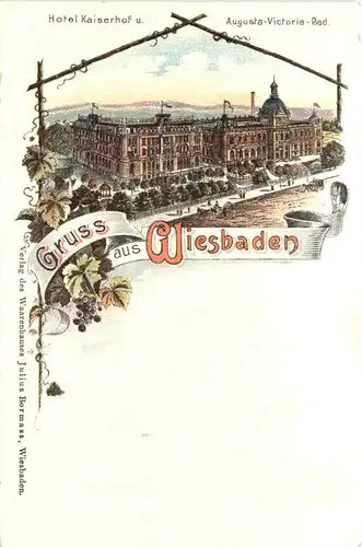 Gruss aus Wiesbaden - Hotel Kaiserhof - Litho -722566