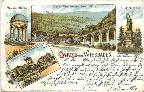 Gruss aus Wiesbaden - Litho -722562