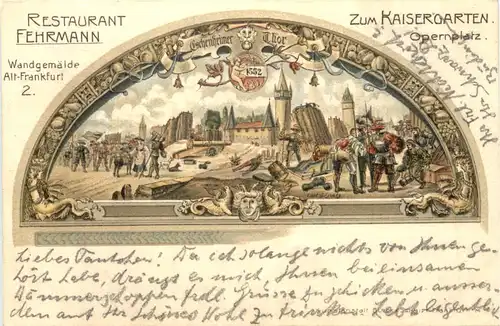 Frankfurt Main - Restaurant Zum Kaisergarten - Fehrmann - Litho -722554