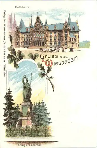 Gruss aus Wiesbaden - Litho -722582