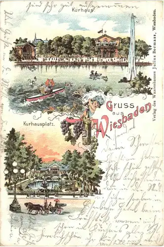 Gruss aus Wiesbaden - Litho -722572