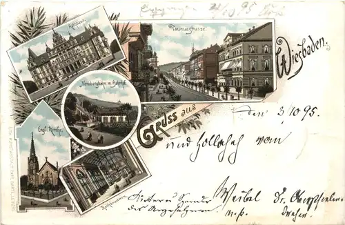 Gruss aus Wiesbaden - Litho 1895 -722720