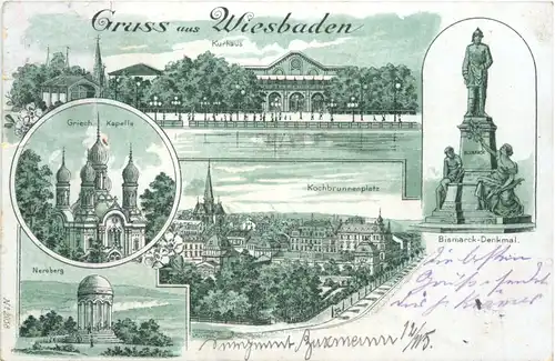 Gruss aus Wiesbaden - Litho -722690