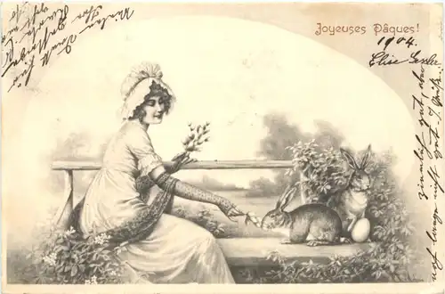 Ostern - Frau - Hasen -722058