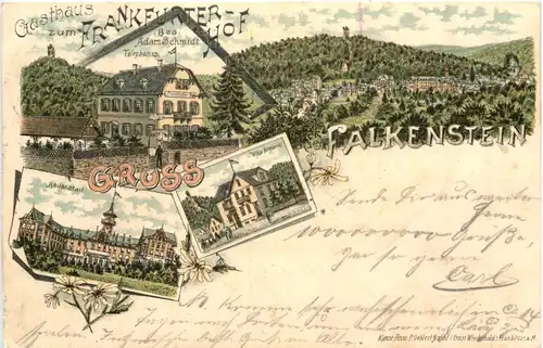 Gruss aus Falkenstein - Gasthaus zum Frankfurter Hof - Litho -722880