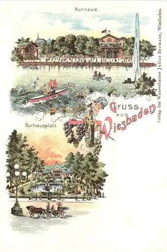 Gruss aus Wiesbaden - Litho -722694