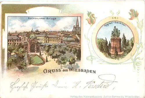 Gruss aus Wiesbaden - Litho -722684