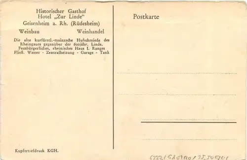 Geisenheim am Rhein - Gasthof Zut Linde -722732