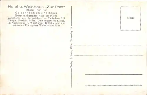 Geisenheim am Rhein - Hotel Zur Post -722774