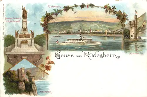 Gruss aus Rüdesheim - Litho -722916